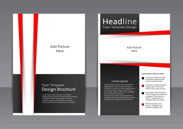 Vektor design i rött och svart flyer, cover, broschyr, affisch, rapport med plats för text — Stock vektor