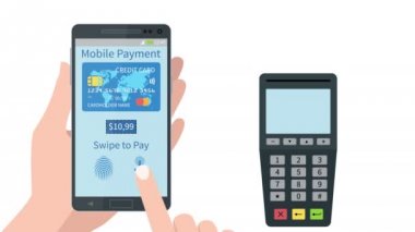 Ödeme hareket eden smartphone aygıt üzerinde güvenli için parmağını swiping