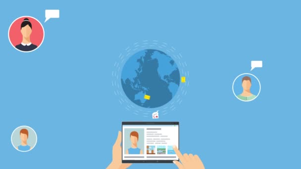 animation concept de réseau social 