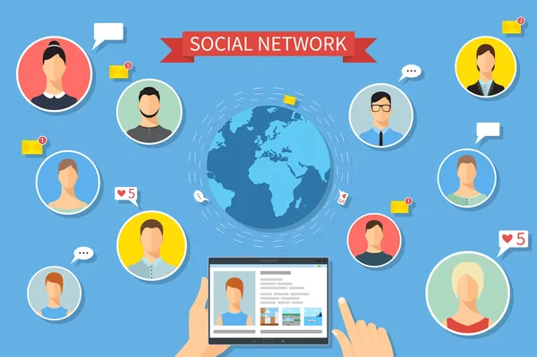Concept de réseau social — Image vectorielle