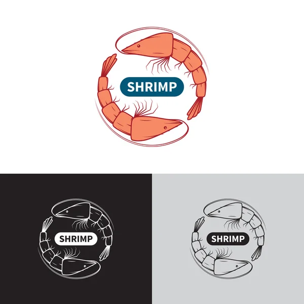 Шаблон логотипа креветок — стоковый вектор