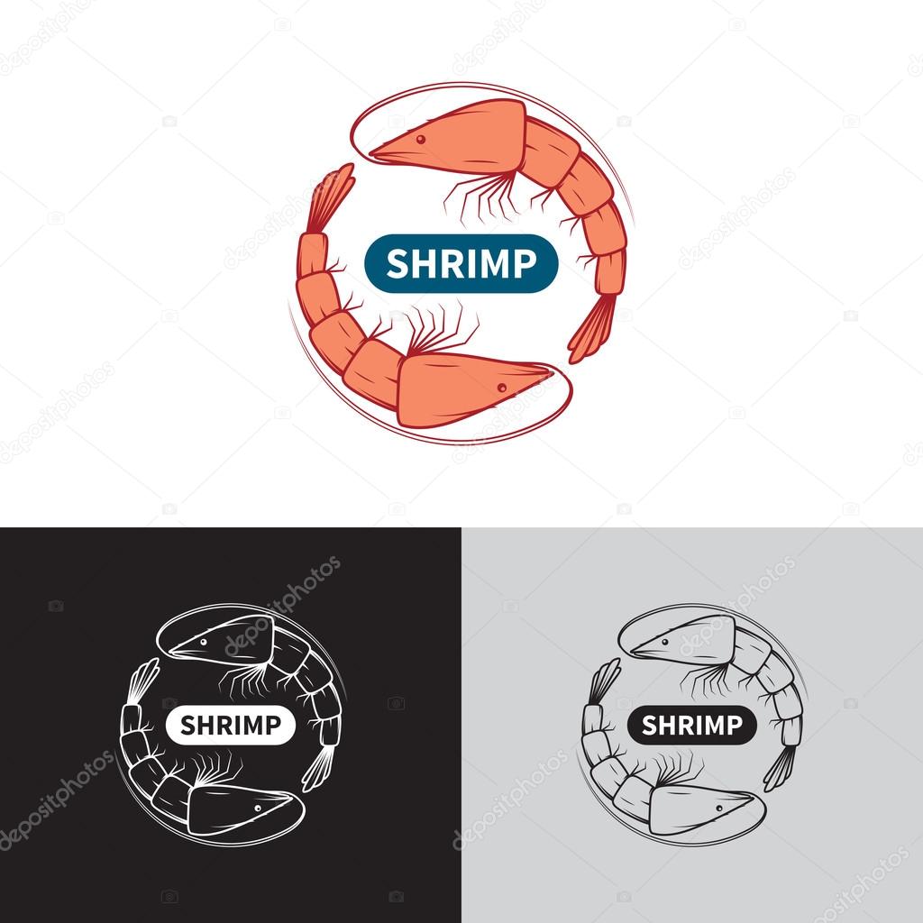 Vector illustration. Seafood logotype concept in Yin Yang style.