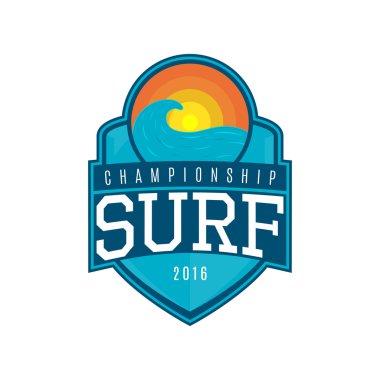 Vektör etiket sörf