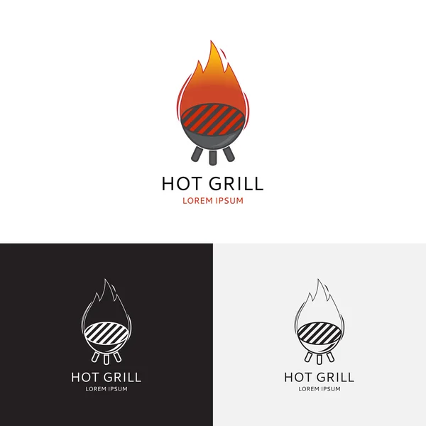 Logo de parrilla caliente — Vector de stock