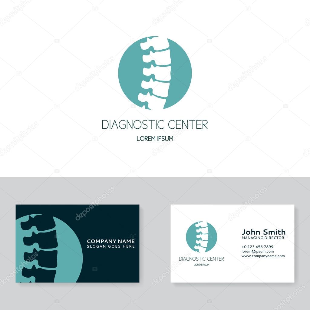 Logotype for uses in medical spheres. Business card vector template.