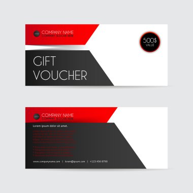 Kırmızı ve siyah hediye çeki şablonu