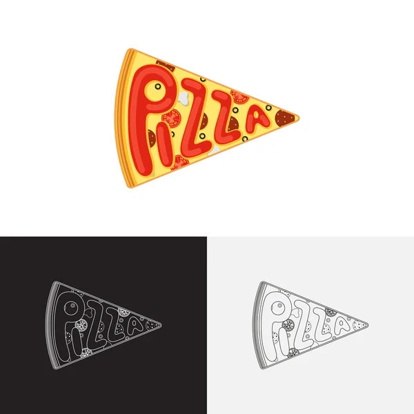 Шаблон логотипа пиццы — стоковый вектор
