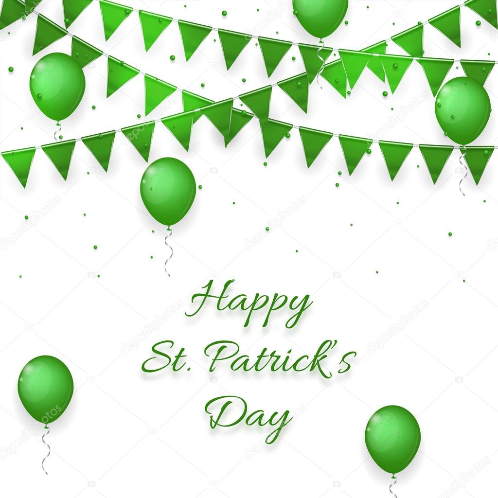 Saint Patrick's Day background with balloons and with a garland