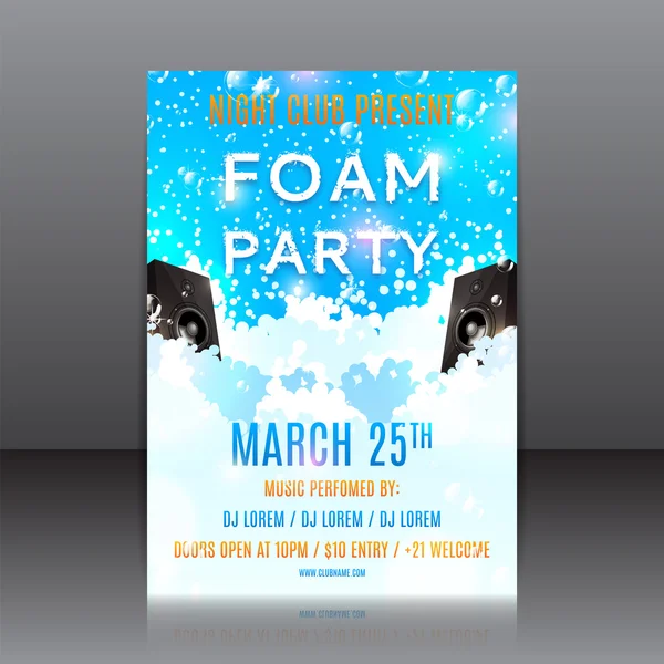 Foam party flyer — Stock Vector