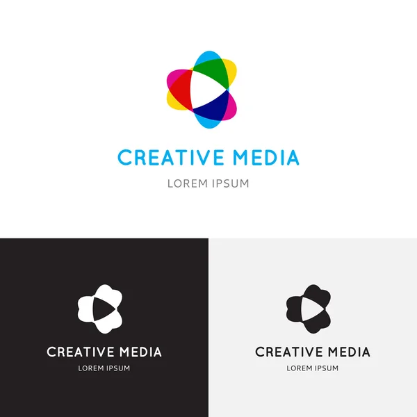 Creative media logo — Stock vektor