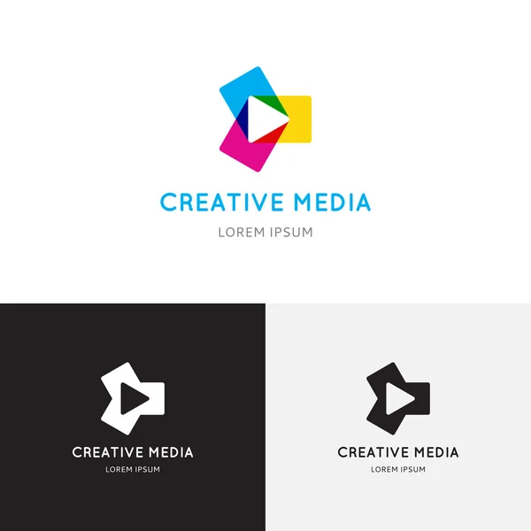 Creative colored media logo — Stock Vector