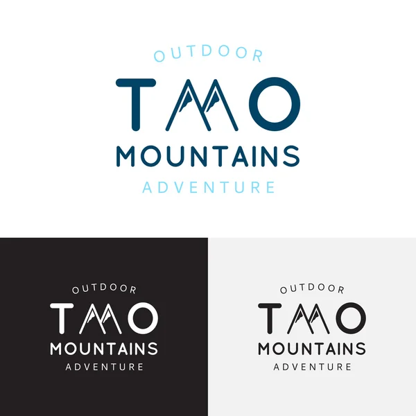 Two mountains logo — Stock Vector