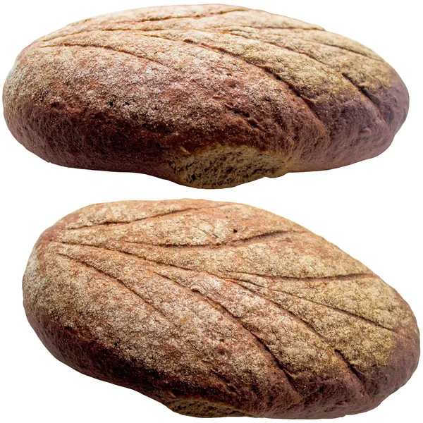 在白面包上分离的新鲜面包. — 图库照片