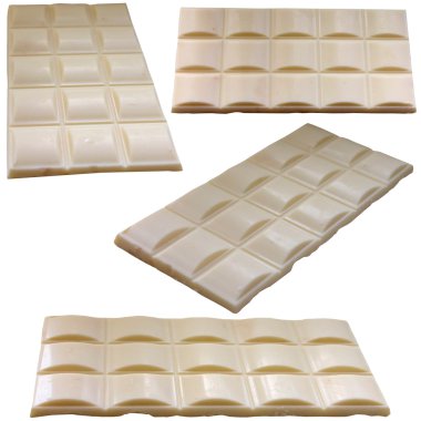 bir sürü beyaz temel üzerine beyaz çikolata.