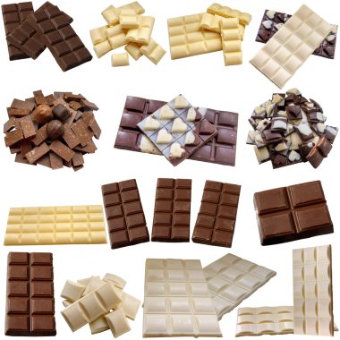 Beyaz arka planda çikolata çubuğu.