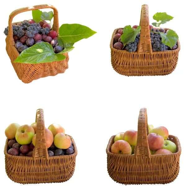 Korgar med frukt. — Stockfoto