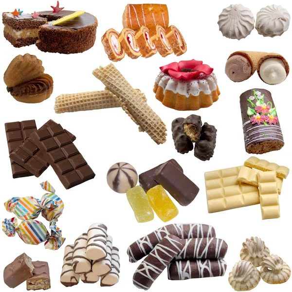Kolekcja jedzenie słodyczy. — Zdjęcie stockowe