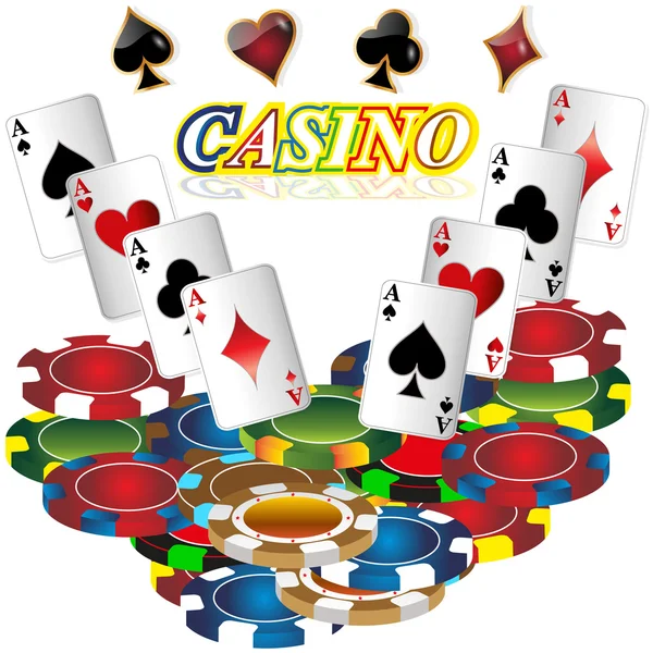 Gokken achtergrond met casino elementen. — Stockvector