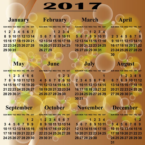 European calendar of 2017. — Stock Vector