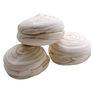 Marshmallow üzerine beyaz izole.