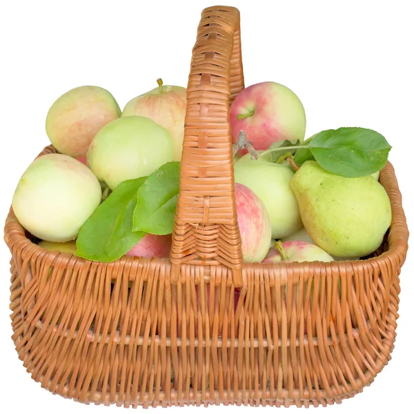 Cesta com maçãs. — Fotografia de Stock