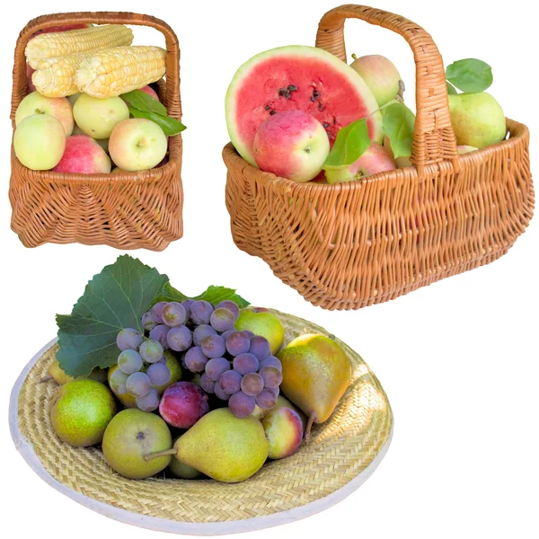 Koše s ovocem a zeleninou. — Stock fotografie