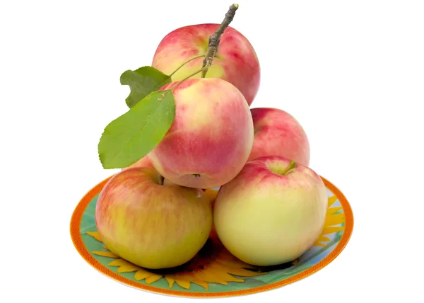 Plate with apples. — Stock Photo, Image