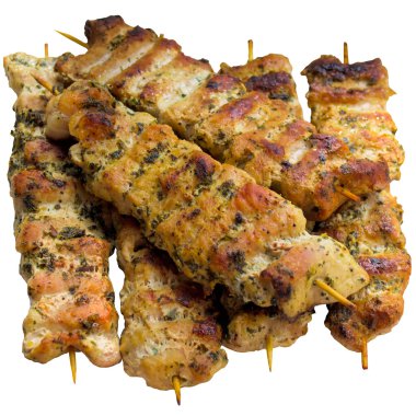 üzerinde şiş kebap.