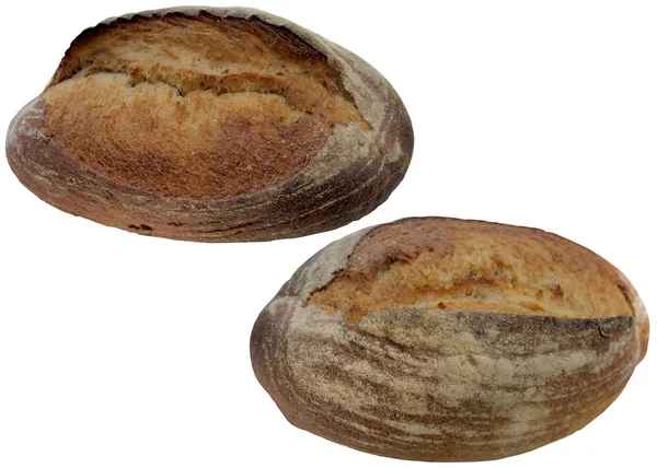 Beyazda izole edilmiş taze ekmek. — Stok fotoğraf