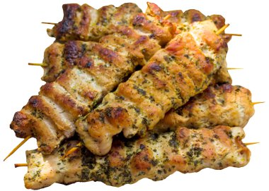 üzerinde şiş kebap.