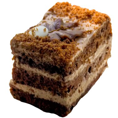 Beyaz bir arka plan üzerinde izole çikolatalı pasta