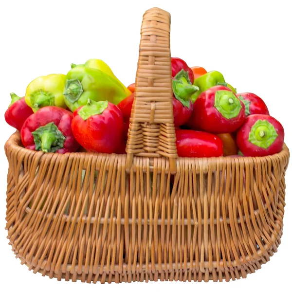 Basket  with  paprika. — Stock Photo, Image