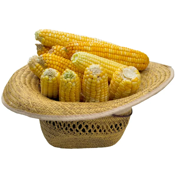 Hoed met maïs. — Stockfoto