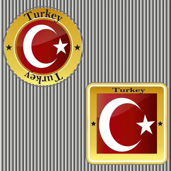 Bandeira da Turquia. — Vetor de Stock