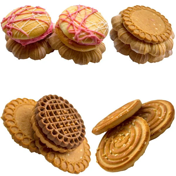 Cookies izolované na bílém pozadí. — Stock fotografie