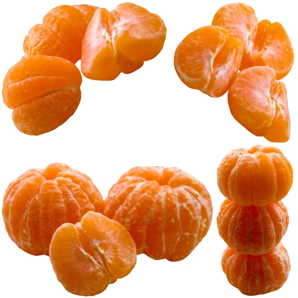 Сладкий спелый мандарин на белом фоне . — стоковое фото