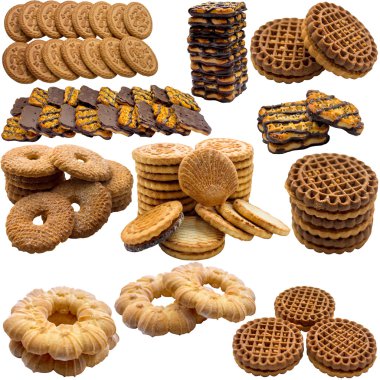 Beyaz arkaplanda izole edilmiş çerezler.