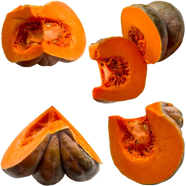 Calabaza naranja fresca aislada sobre fondo blanco. — Foto de Stock