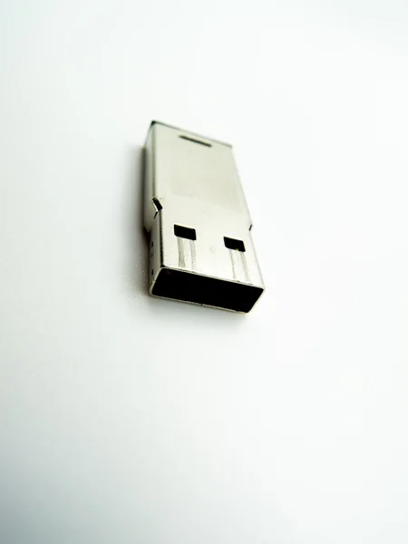 Silver USB Flash Drive isolated — Stock Photo, Image