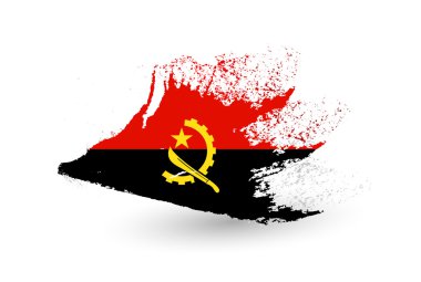 Elle çizilmiş stil Angola bayrağı