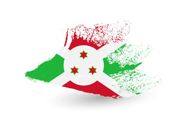 Bandera de Burundi dibujada a mano — Vector de stock