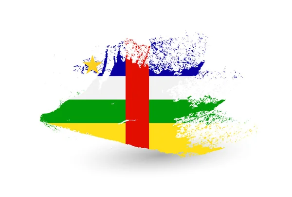 Bandera de estilo dibujado a mano de República Centroafricana — Vector de stock