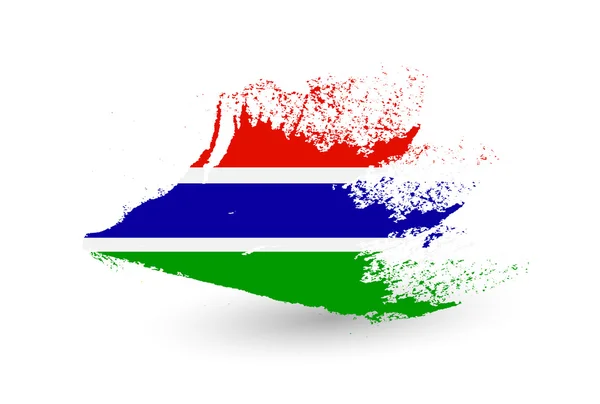 Bendera gaya gambar tangan Gambia - Stok Vektor