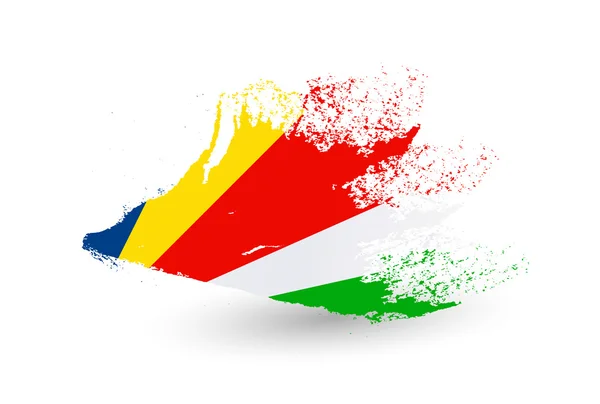 Bandera de Seychelles dibujada a mano — Vector de stock