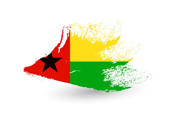 Handgezeichnete Flagge von Guinea-Bissau — Stockvektor
