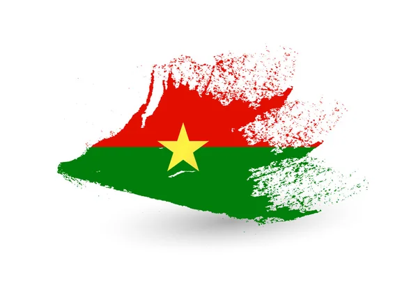 Handgezeichnete Stilfahne von Burkina Faso — Stockvektor