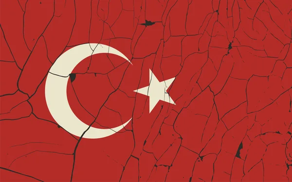 Старе прапор Туреччини з переломом — стоковий вектор