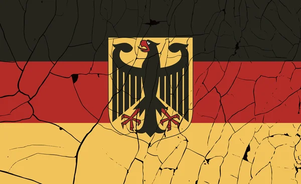 Germany Coat of Arms old flag with fracture — Stock Vector