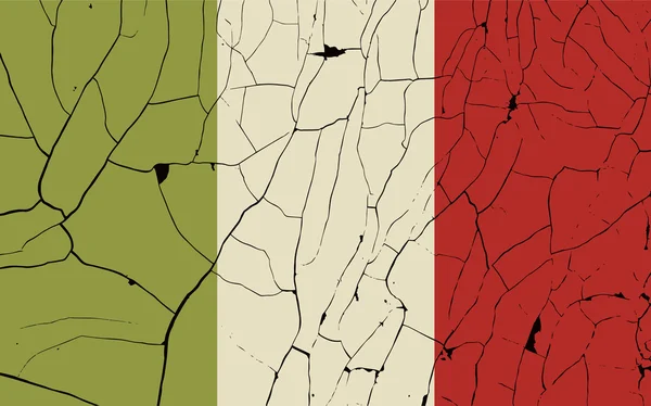 De oude vlag Italië met fractuur — Stockvector