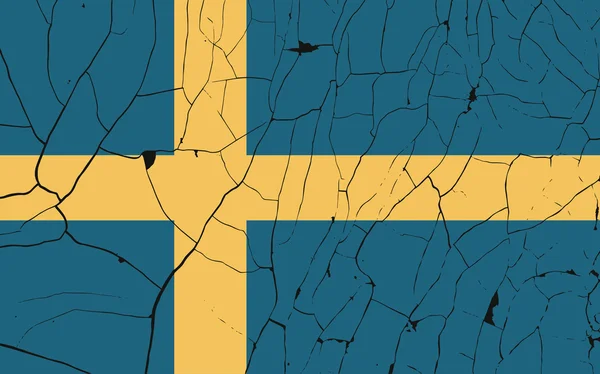 スウェーデンの古い旗破壊 — ストックベクタ